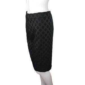 NWOT Size 4P Ann Taylor Black Polka Dot Pencil Skirt Knee Length Never Worn